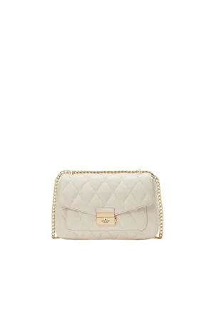 ( AS IS ) Kate Spade Carey Quilted Leather Medium Shoulder Bag In Parchment KA766