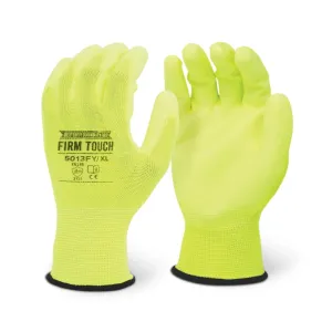 12 Pairs - Hi Vis Polyurethane Coated Nylon Gloves