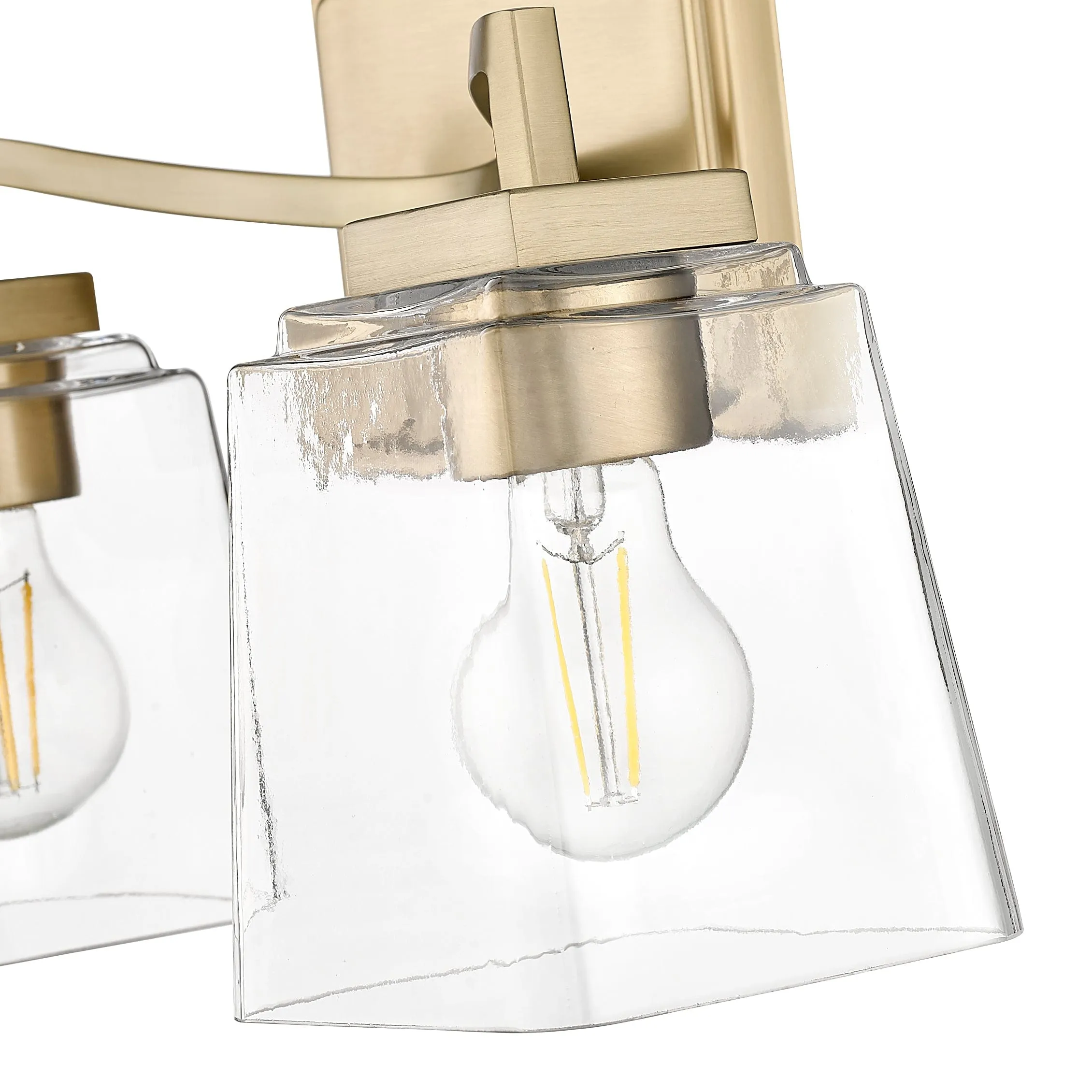 2 Lamps Avenna Vanity Light - Modern Gold - Clear Glass - 14.5in. Wide