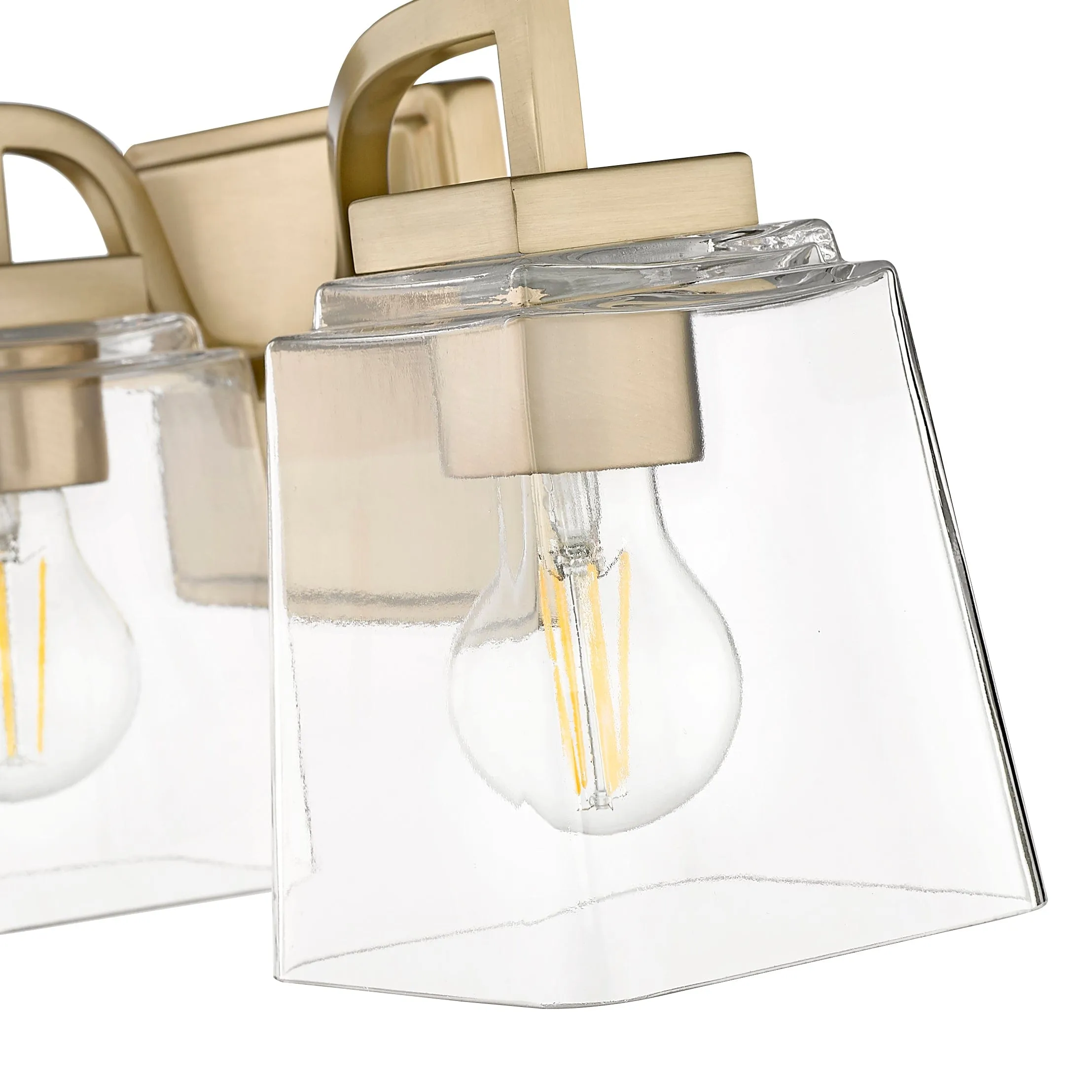 3 Lamps Avenna Vanity Light - Modern Gold - Clear Glass - 23.6in. Wide