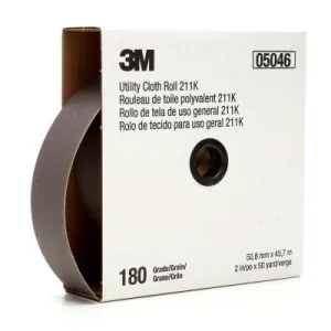 3M™ 211K Utility Cloth Rolls, 2 in, 50 yd, 180 Grit, 051144-05046