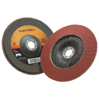 3M™ Cubitron II Flap Disc 967A, 7 in, 60 Grit, 7/8 in Arbor, 8,600 rpm, Type 29, 051141-55630