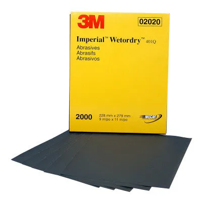 3M™ Wetordry Paper Sheets, Silicon Carbide, 2000 Grit, 5 1/2 x 9 in, 051131-02044