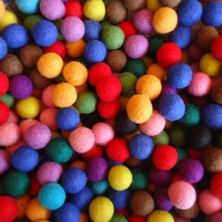 4 CM Felt Balls Assorted Colours