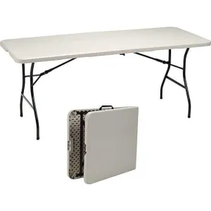 6' Plastic Table 30" x 72" x 29" Folds In Half