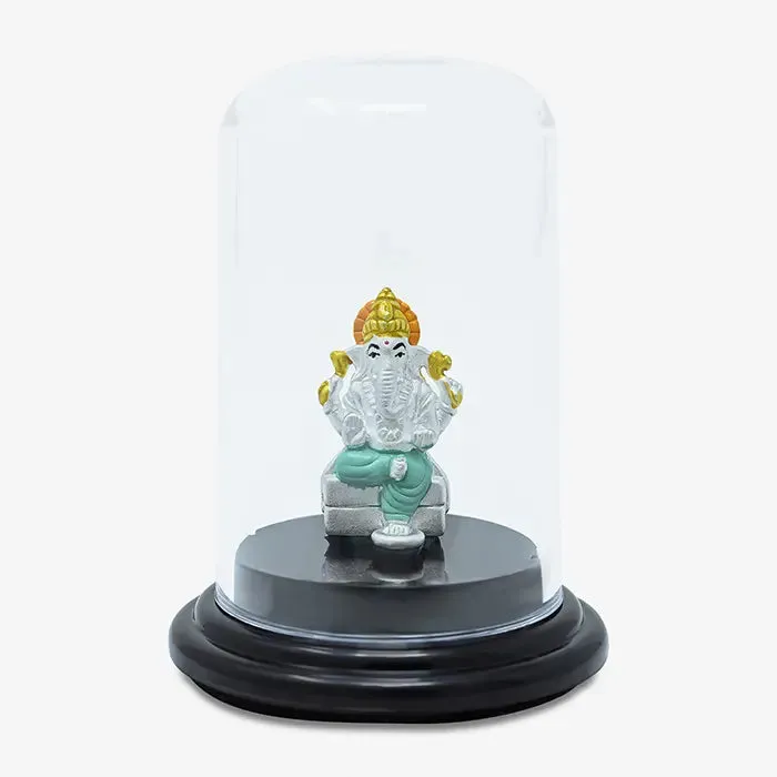 999 Silver Vinayaka Graceful Blessing Idol