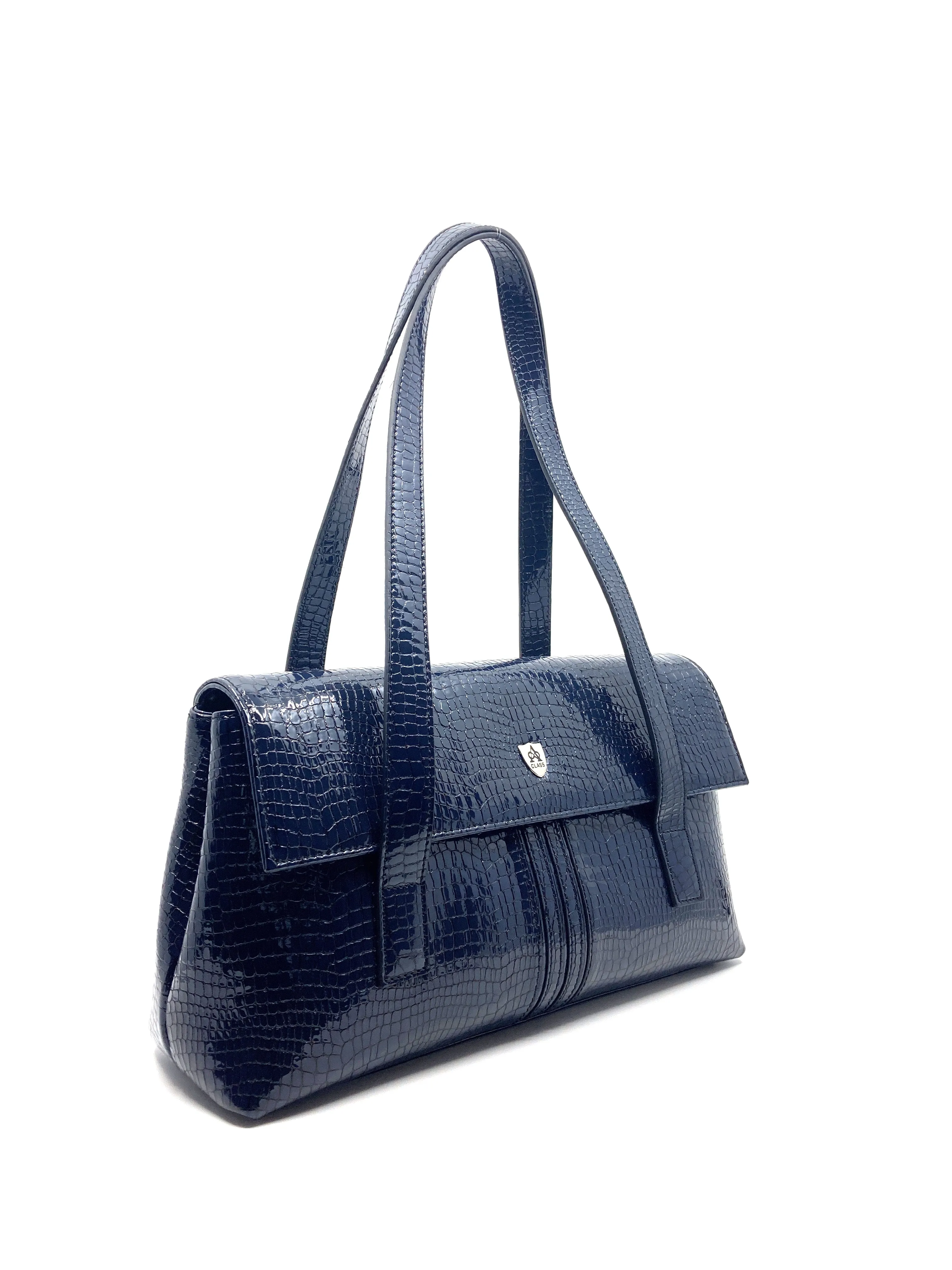 A Class Leather Crocodile Navy Tote Bag - 498 091 08