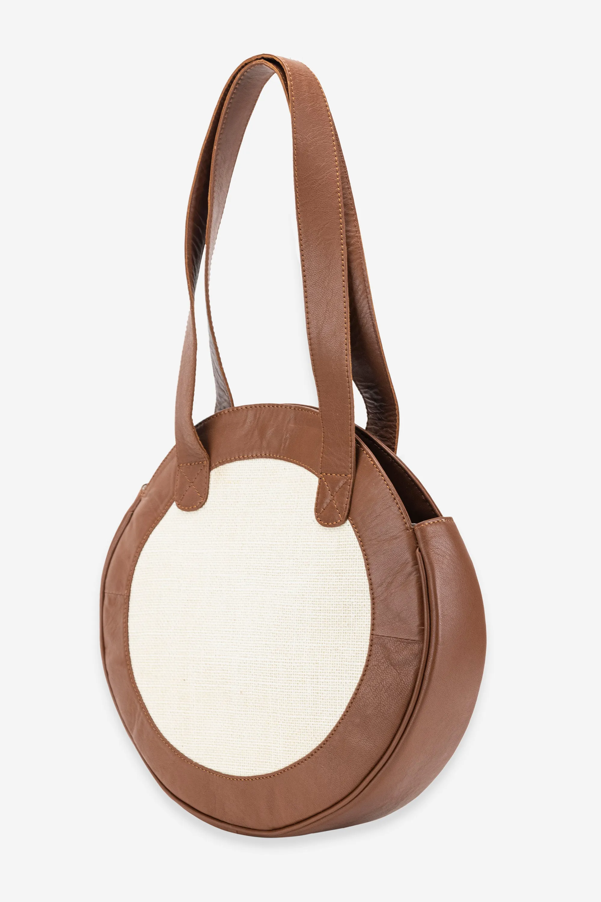 Abelardo Tia Ivory & Brown Shoulder Bag