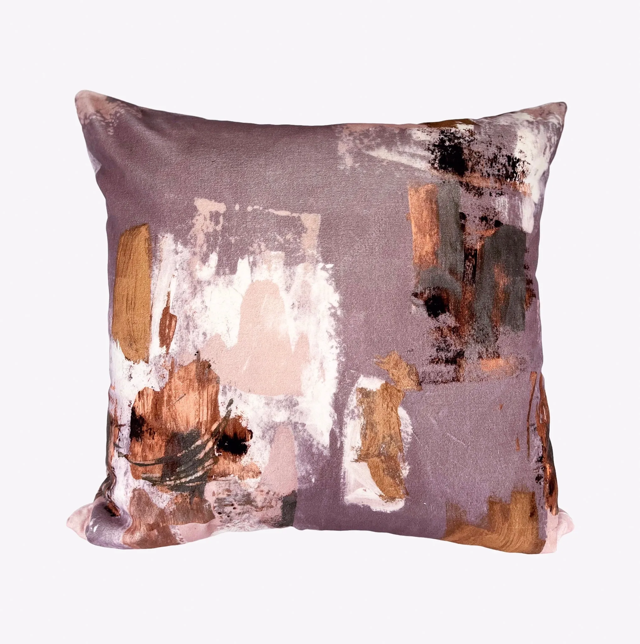 Abstract painterly Velvet Cushion - Mink