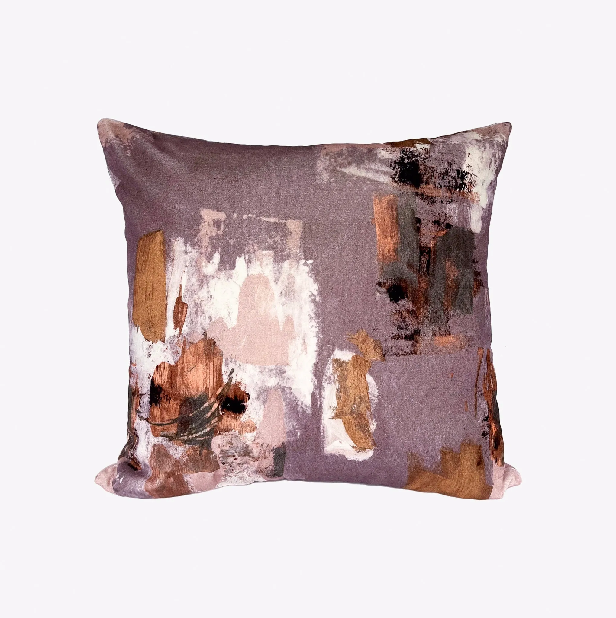 Abstract painterly Velvet Cushion - Mink