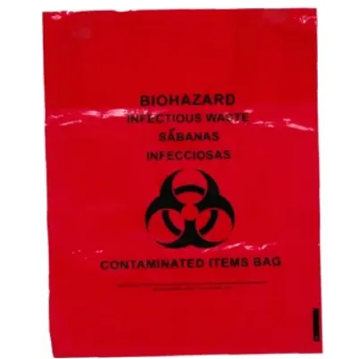 ADI Medical Biohazard Bag with Tie, Red, 12" x 18"