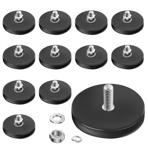 AHIER 12Pack Rubber Coated Magnets, Neodymium Magnet Base with M6 Threaded Studs, Non-Slip Strong Mounting Magnet Stud Magnet for Light Bar Mirror Camera Tool