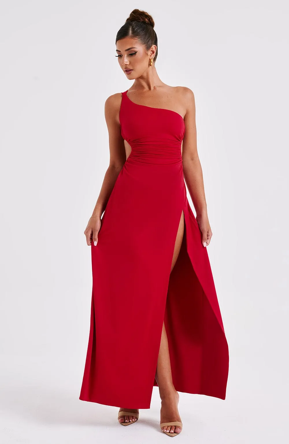 Alecia Maxi Graceful Dress - Red