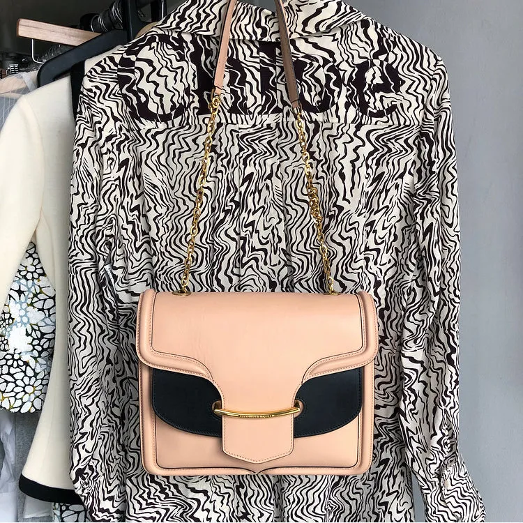 Alexander McQueen Nude and Black Heroine Shoulder Bag