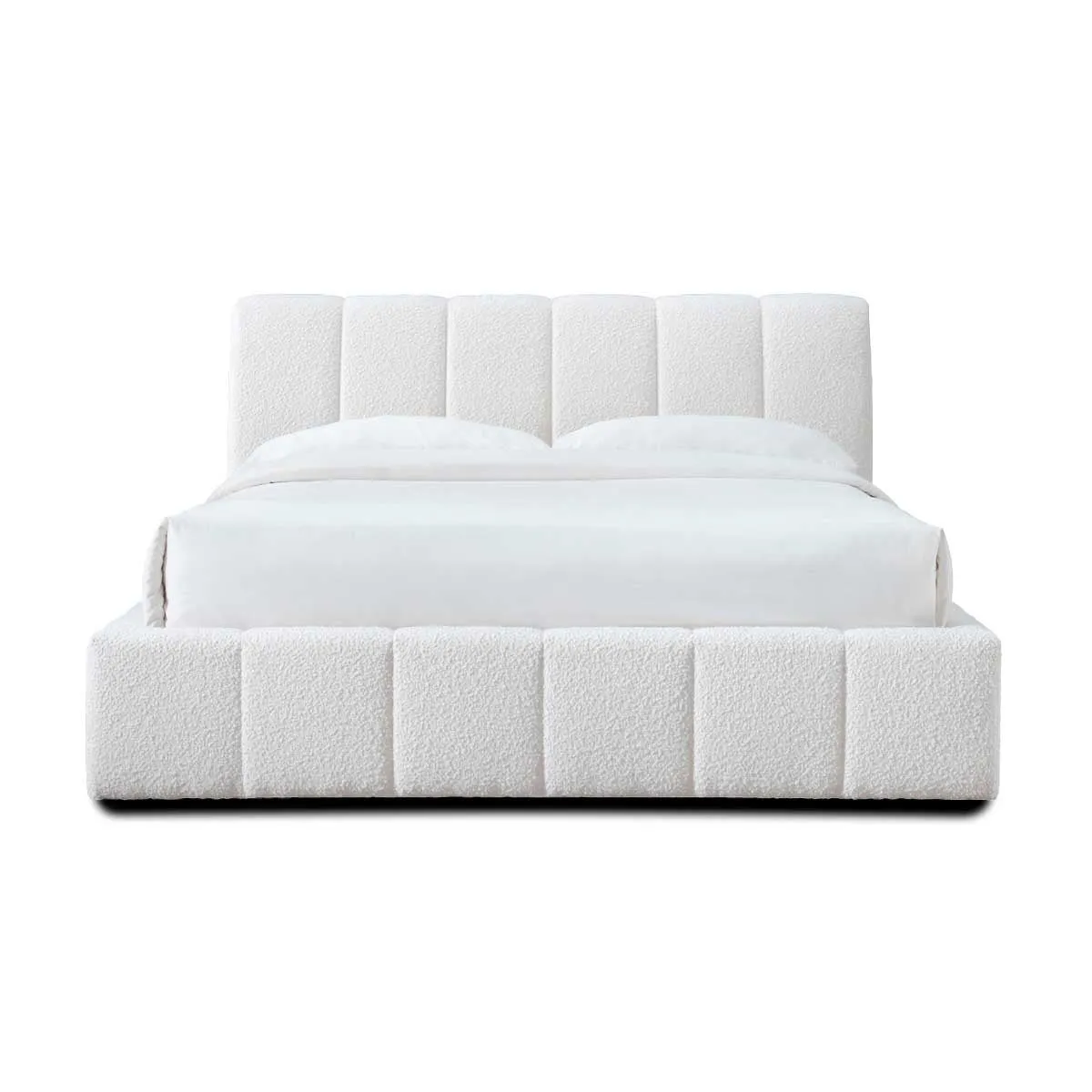 Allocco Boucle Double Bed (White)