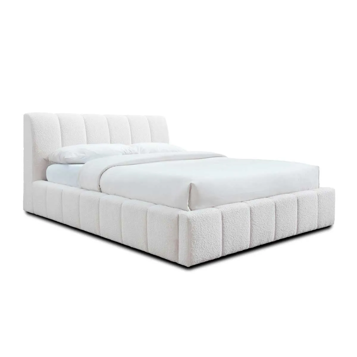 Allocco Queen Bed (White Boucle)