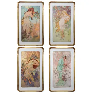 Alphonse Mucha "Les Saisons (The Seasons)"Set of Four Lithographs