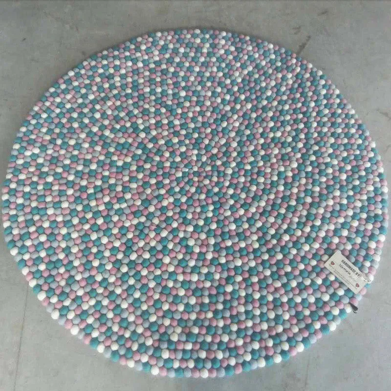 Aqua Fusion Felt Ball Rug