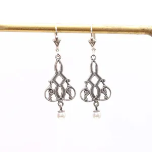 Art Nouveau Inspired Sterling Earrings #70927E