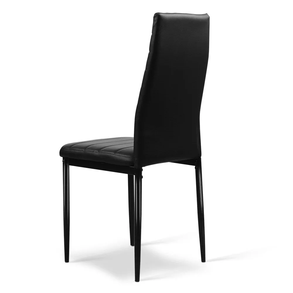 Artiss Set of 4 Dining Chairs PVC Leather - Black