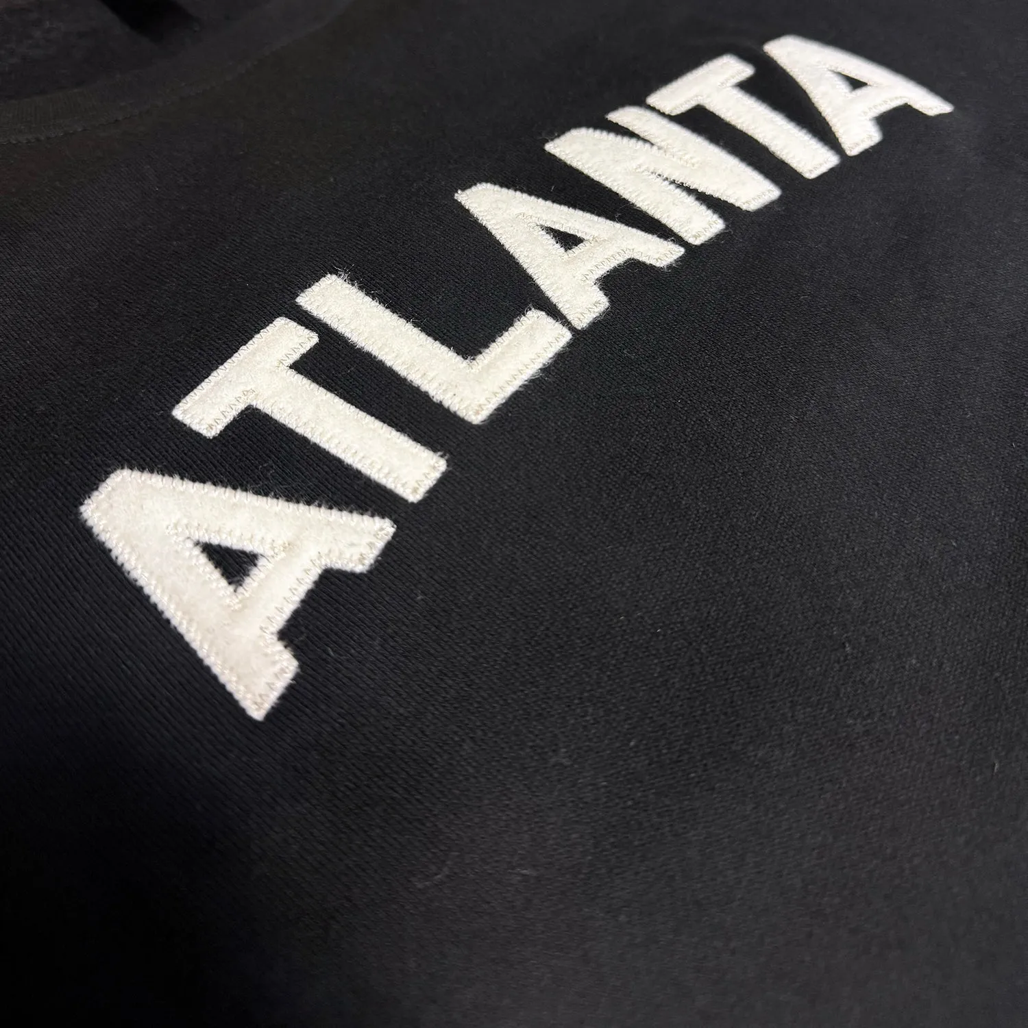 Atlanta Varsity Crewneck Sweatshirt - Felt Lettering (Bone)