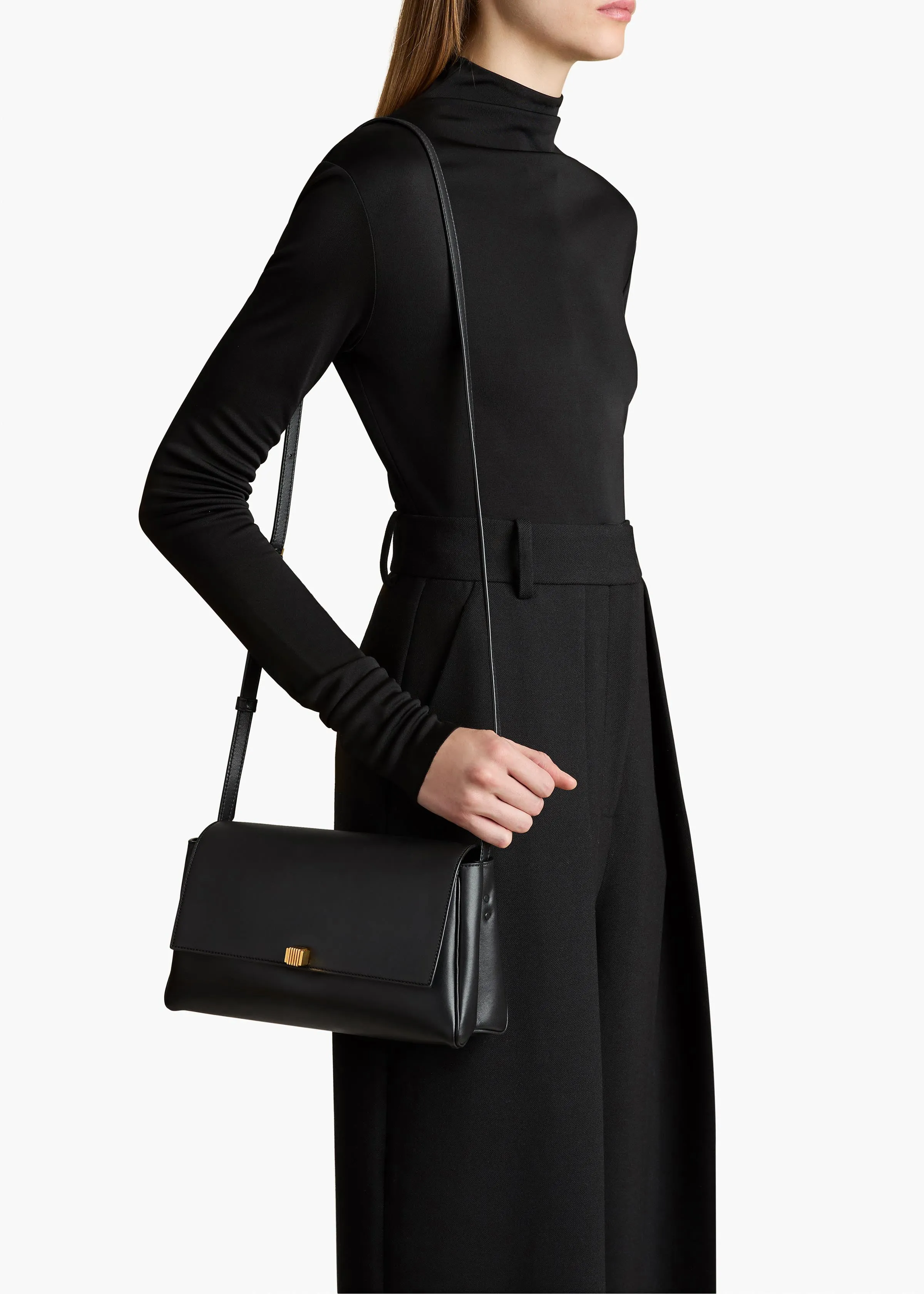 Audrey Crossbody Bag in Black Nappa Leather