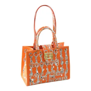 Audrey Tote_Medium_Horse Chain_Orange