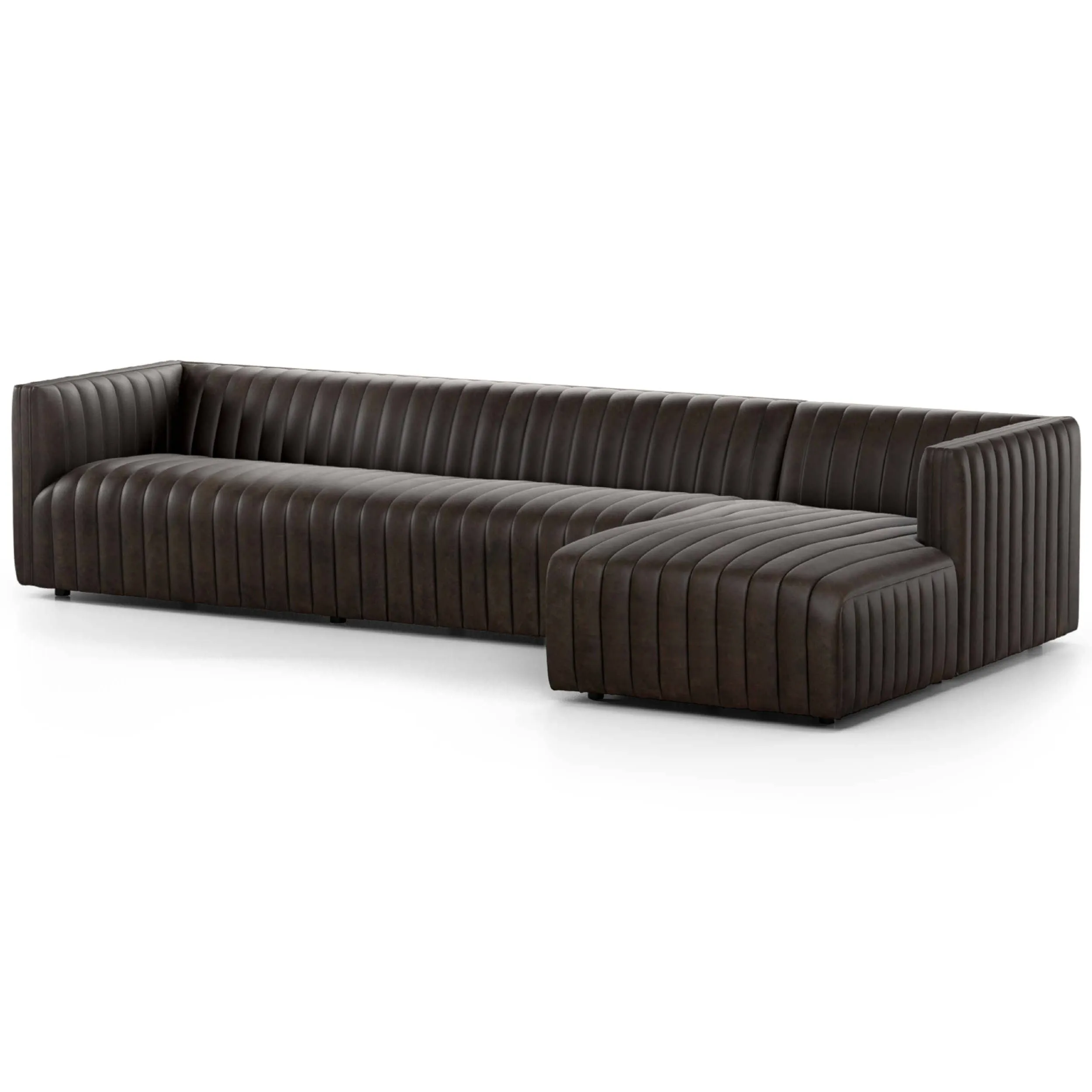 Augustine 2 Piece 126" Leather Sectional, Deacon Wolf