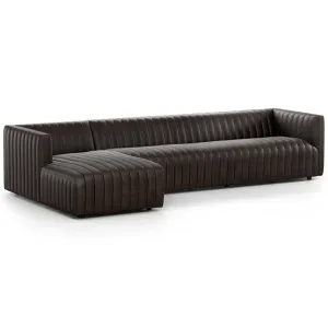 Augustine 2 Piece 126" Leather Sectional, Deacon Wolf