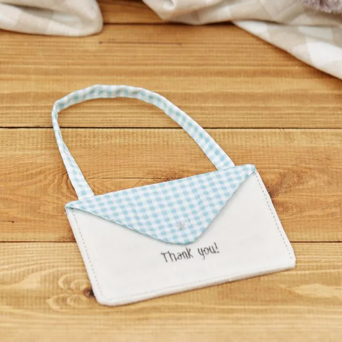 Baby boy tooth envelope (Blue gingham)