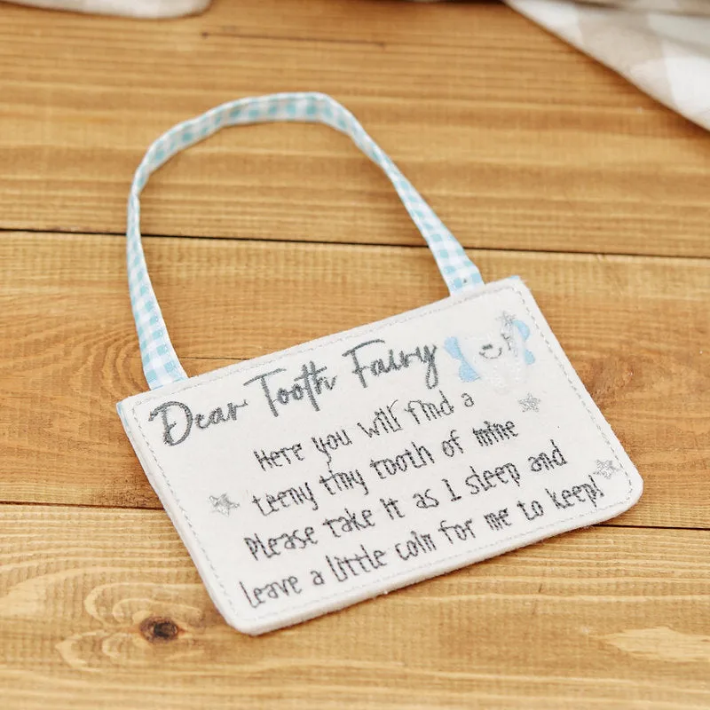 Baby boy tooth envelope (Blue gingham)