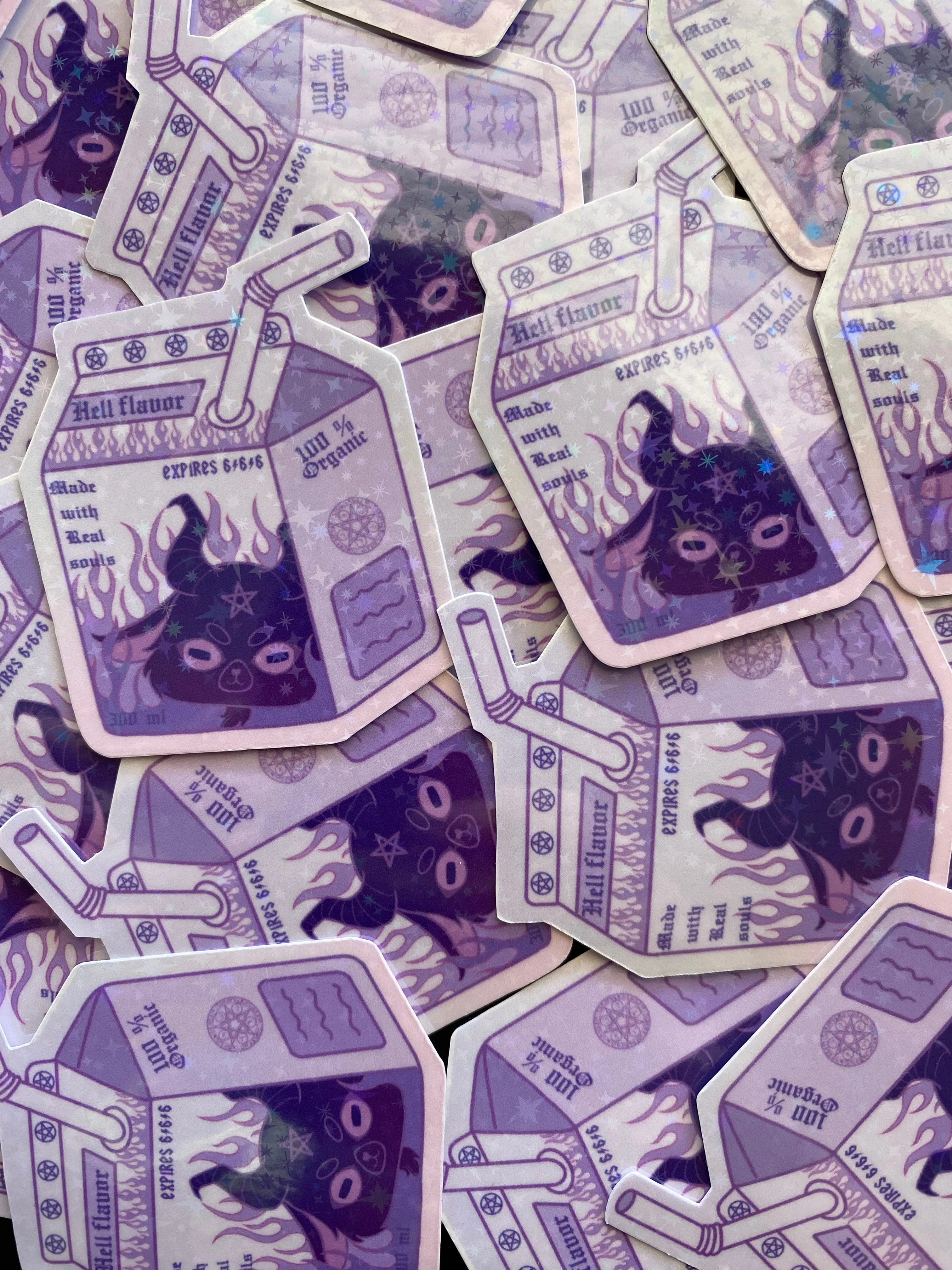 Baphomet Juice Box holographic vinyl sticker