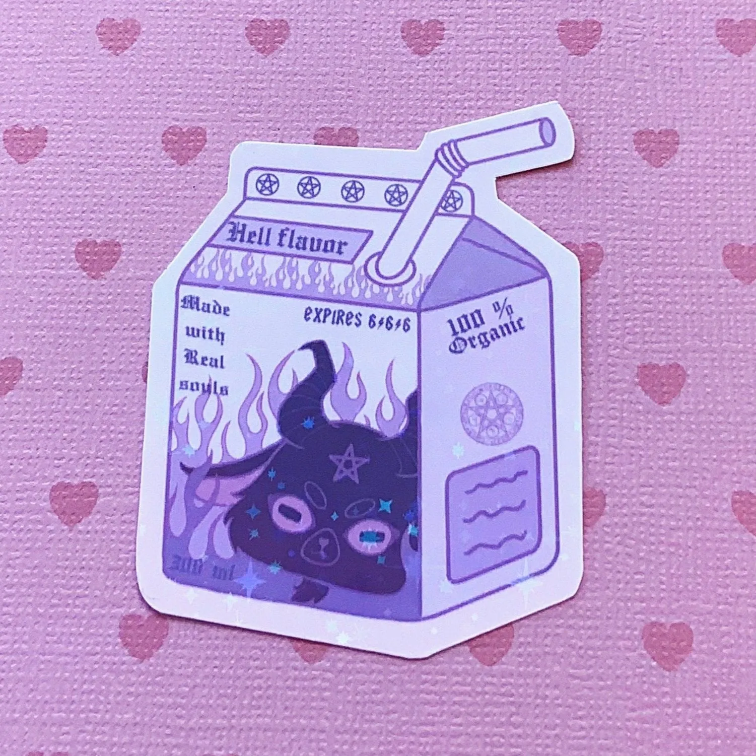 Baphomet Juice Box holographic vinyl sticker