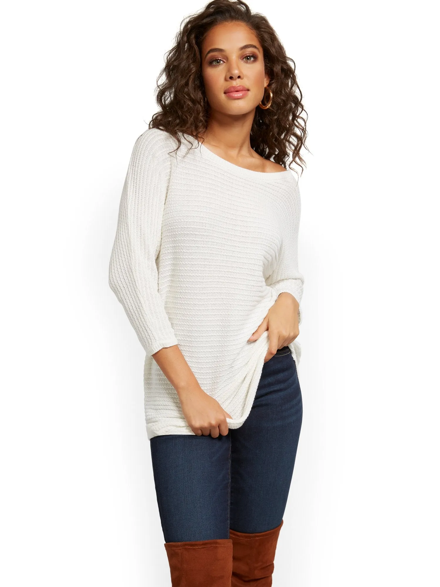 Bateau-Neck Dolman Sweater