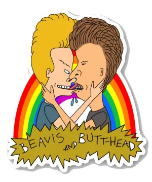 Beavis and Butthead Kiss Cut Vinyl STICKER