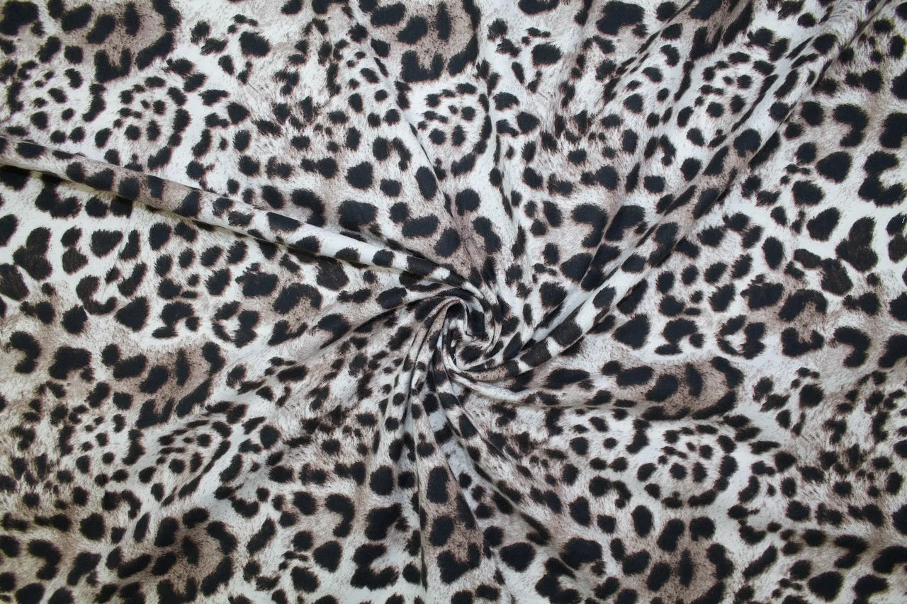 Big Cat Print Cotton Flannel - Browns on White