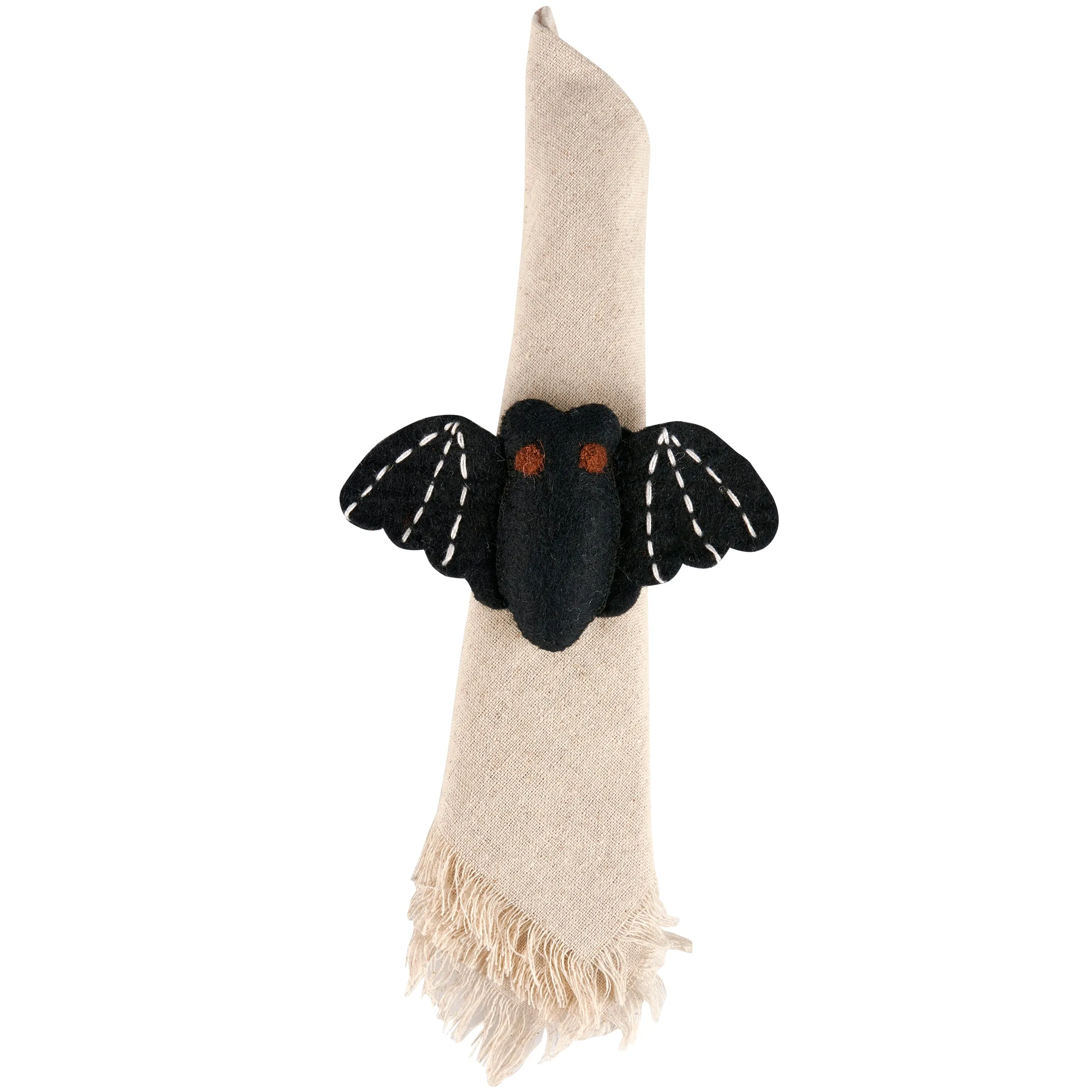 Black Felt Bat Napkin Ring Set