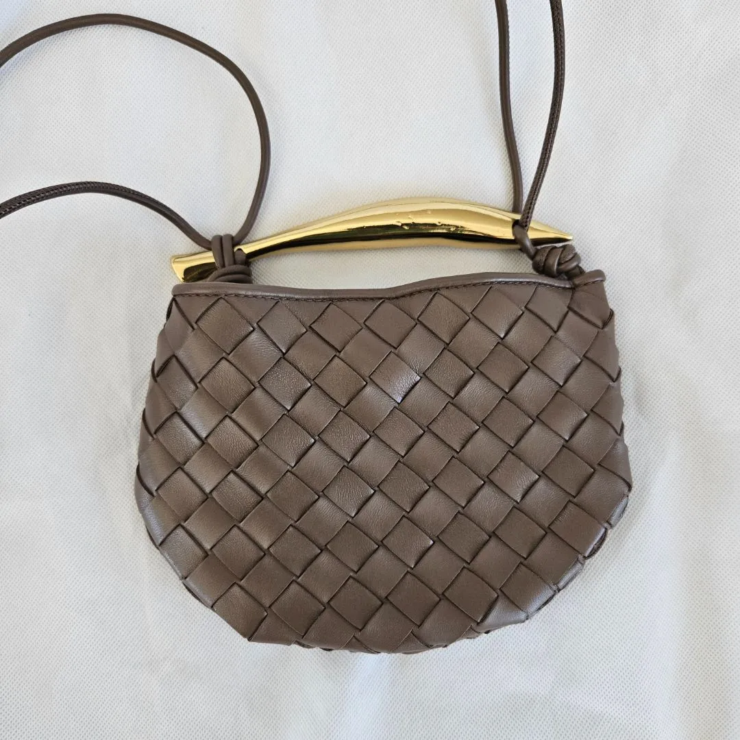 Bottega Veneta Brown Baby Lambskin Intrecciato Sardine Bag