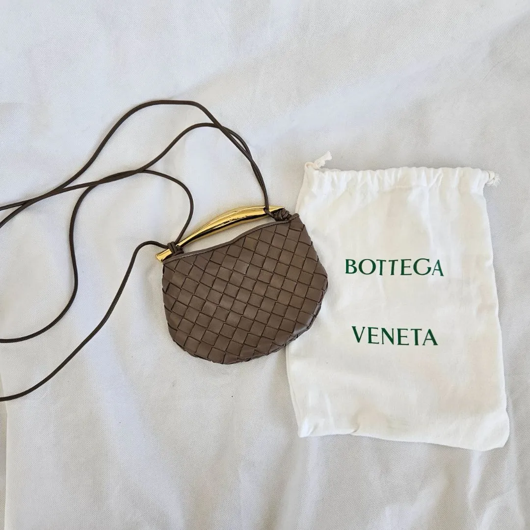 Bottega Veneta Brown Baby Lambskin Intrecciato Sardine Bag