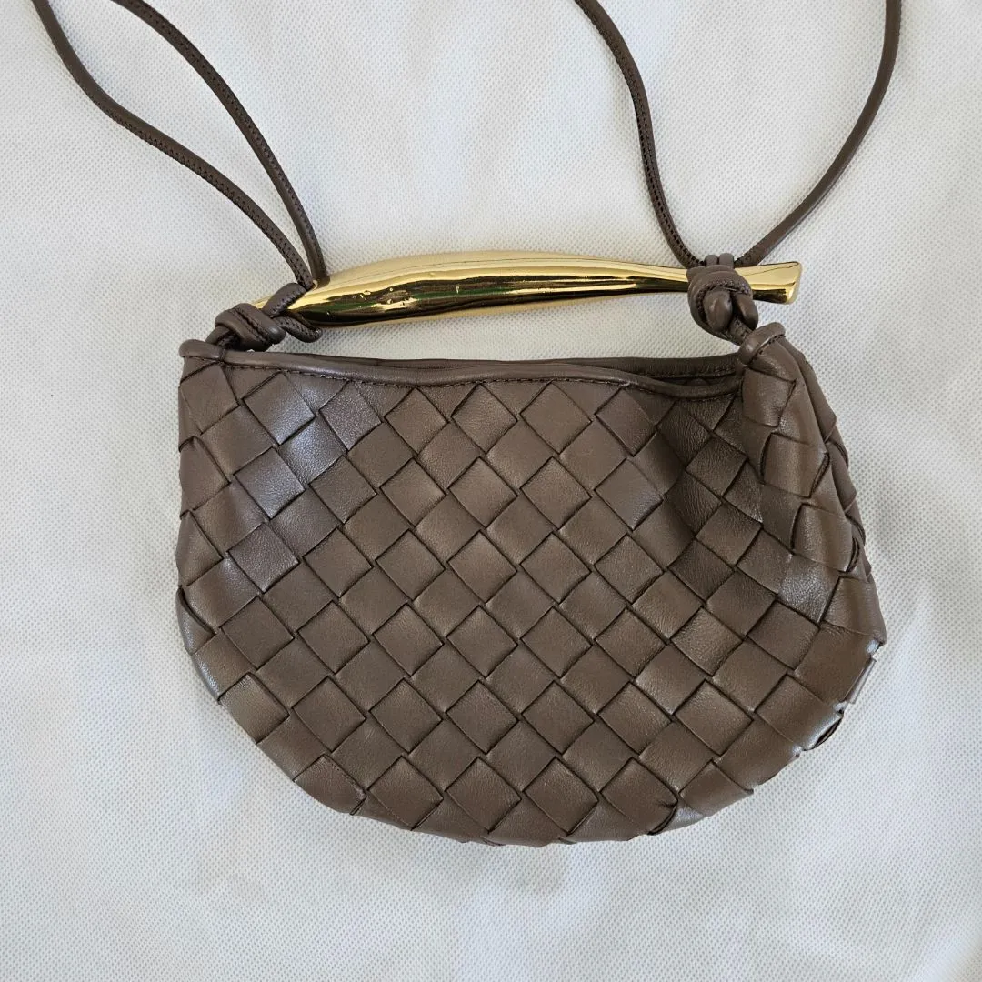 Bottega Veneta Brown Baby Lambskin Intrecciato Sardine Bag