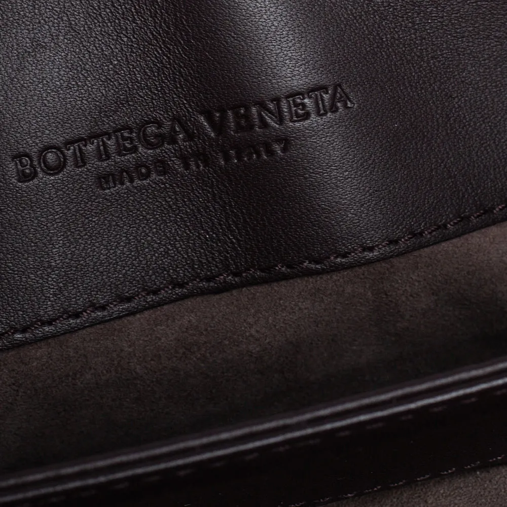 Bottega Veneta Intrecciato Karung And Watersnake Detail Flap Shoulder Bag