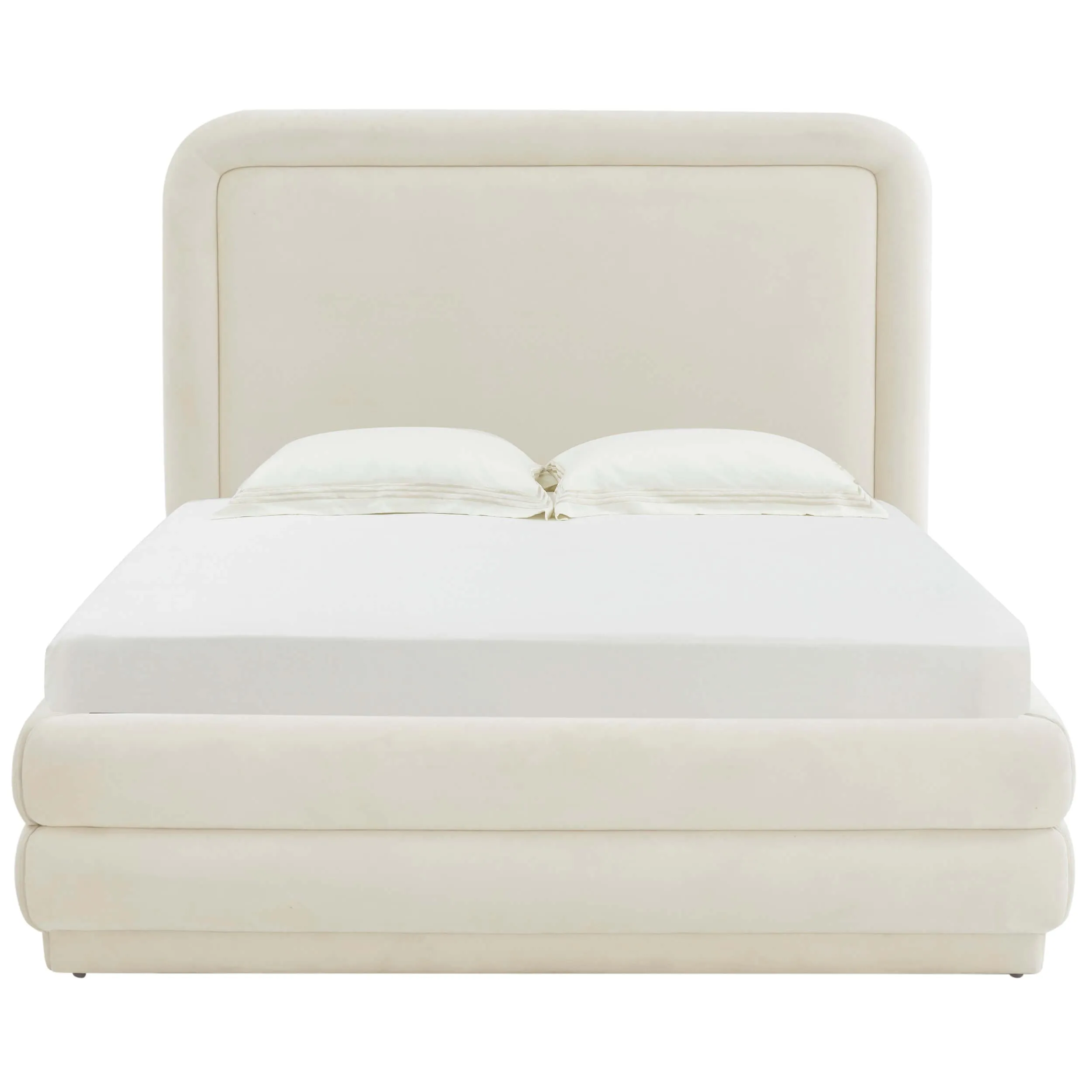 Briella Velvet Bed, Cream