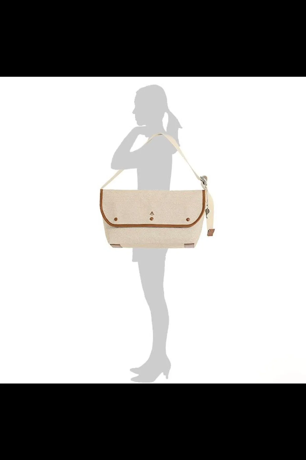 Broad Arrow Messenger Bag L Beige