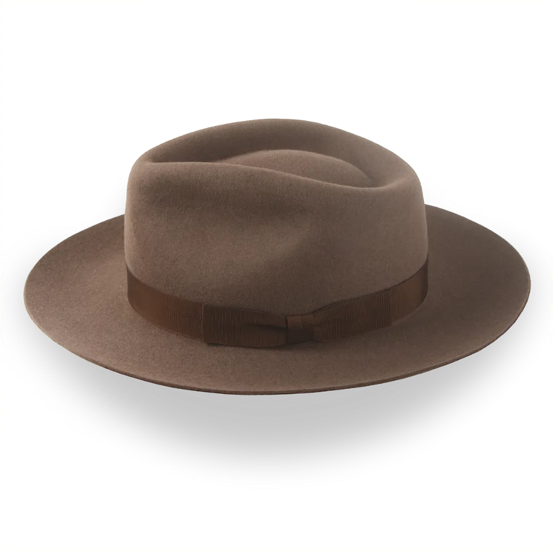 Brown Wide Brim Felt Fedora