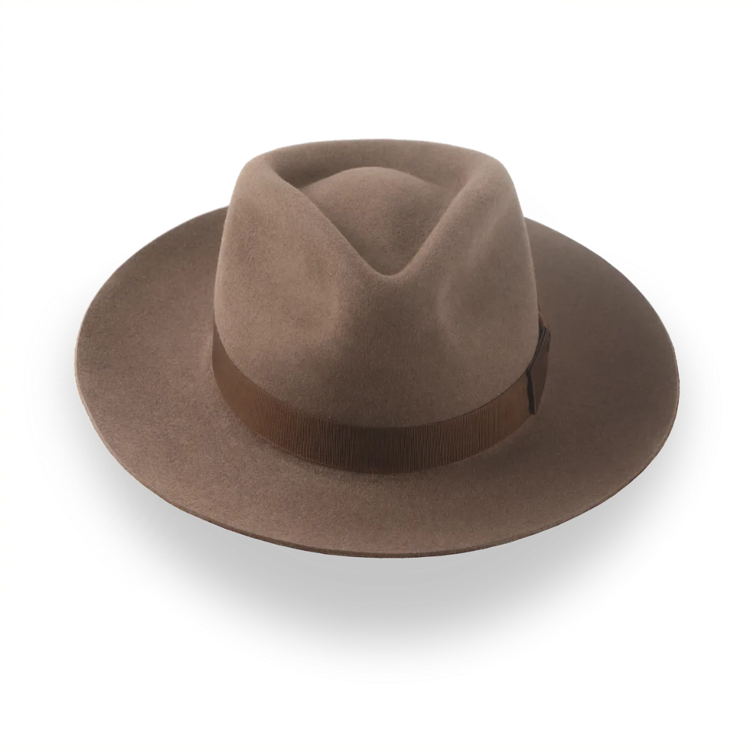 Brown Wide Brim Felt Fedora