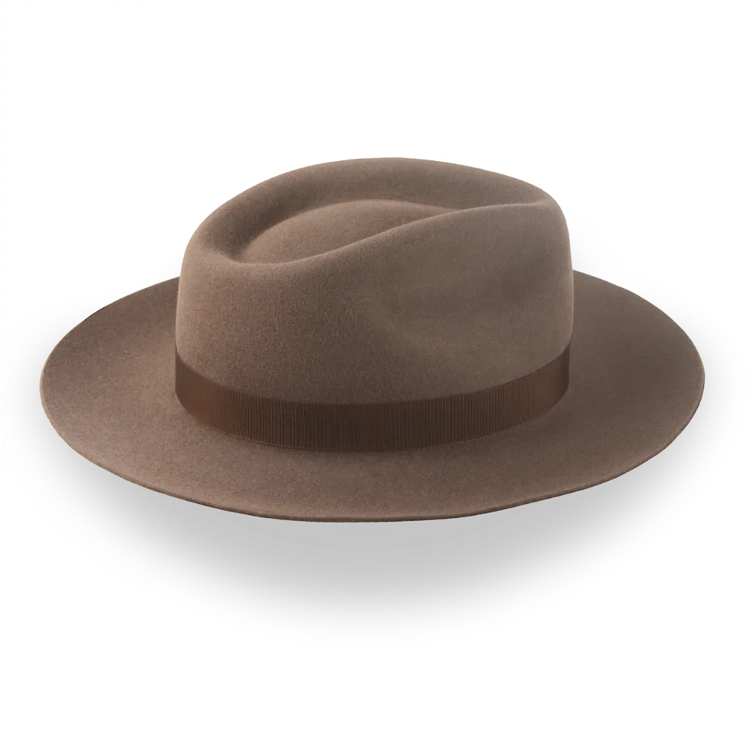 Brown Wide Brim Felt Fedora