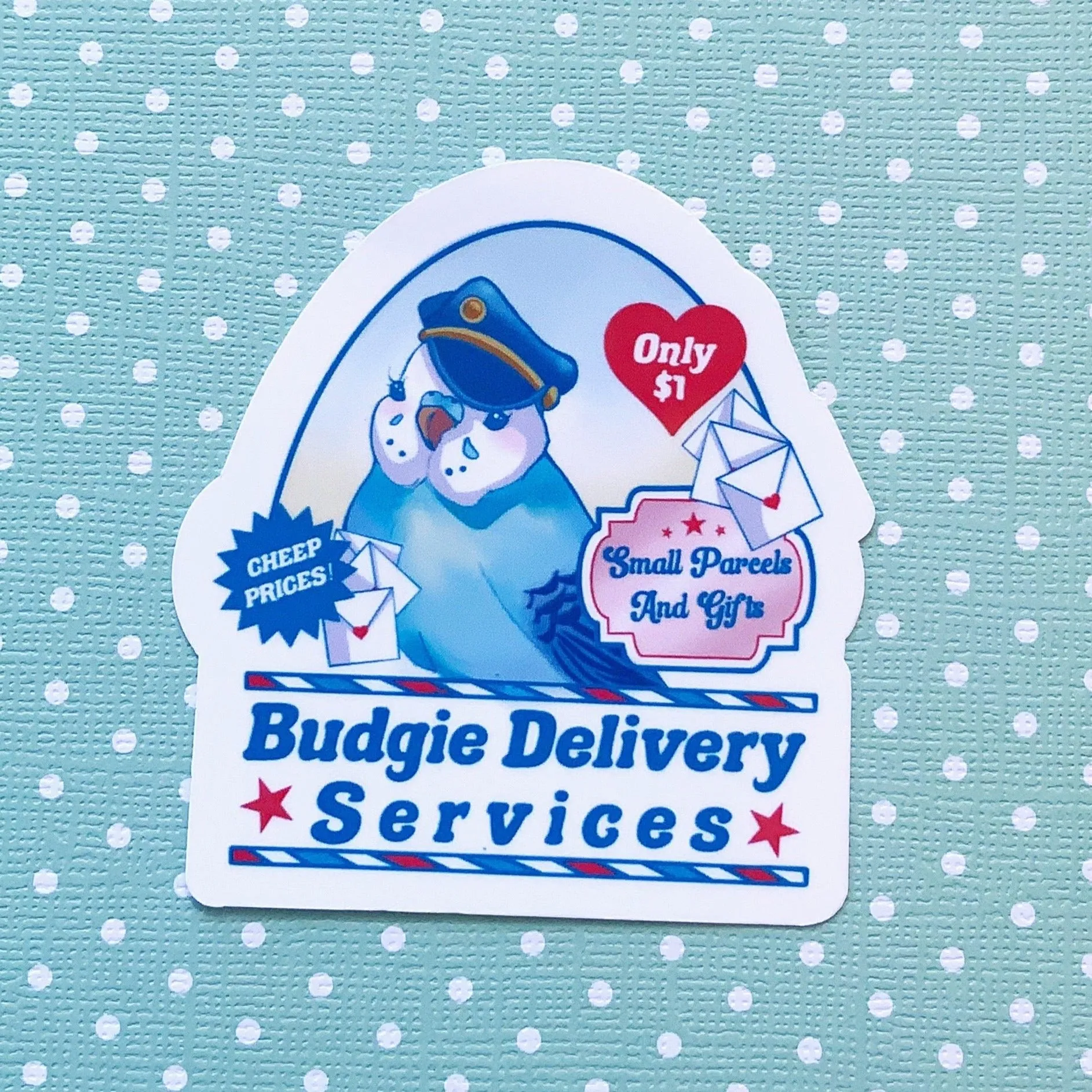 Budgie Delivery Services vinyl sticker