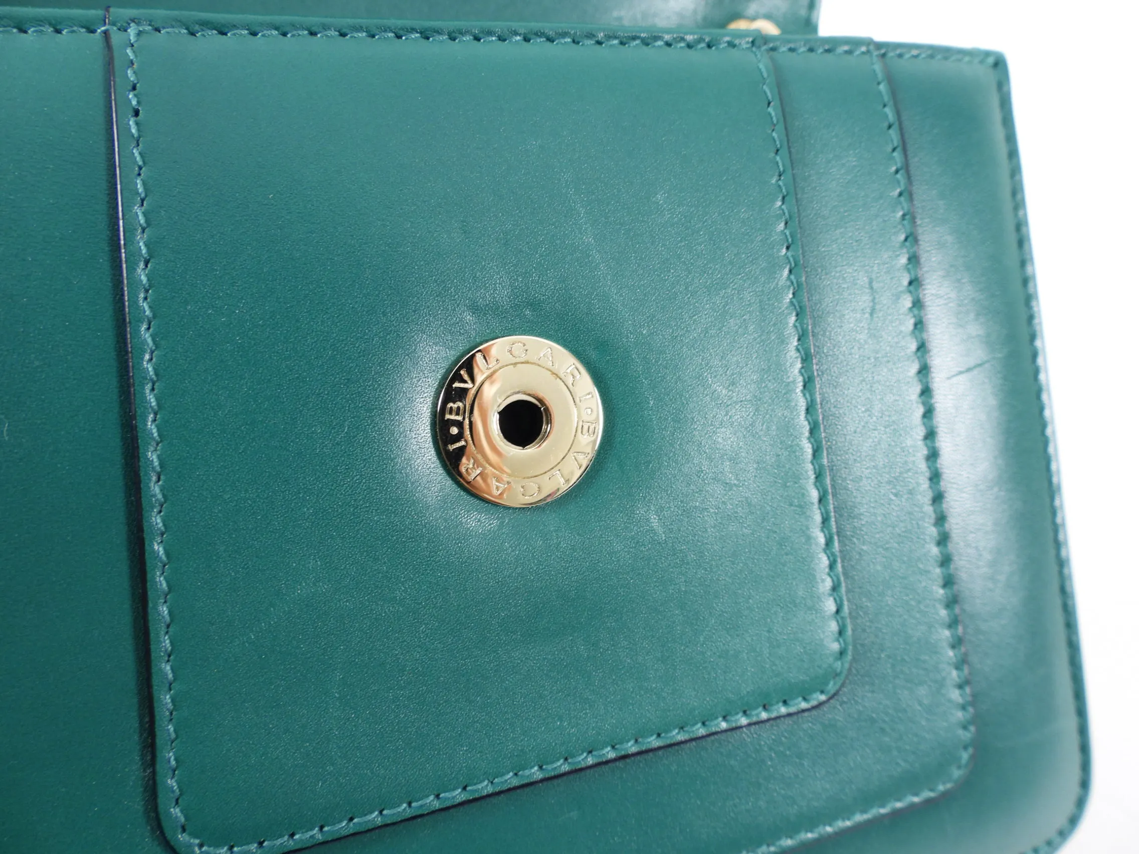 Bulgari Serpenti Forever Green Enamel Snake Flap Bag