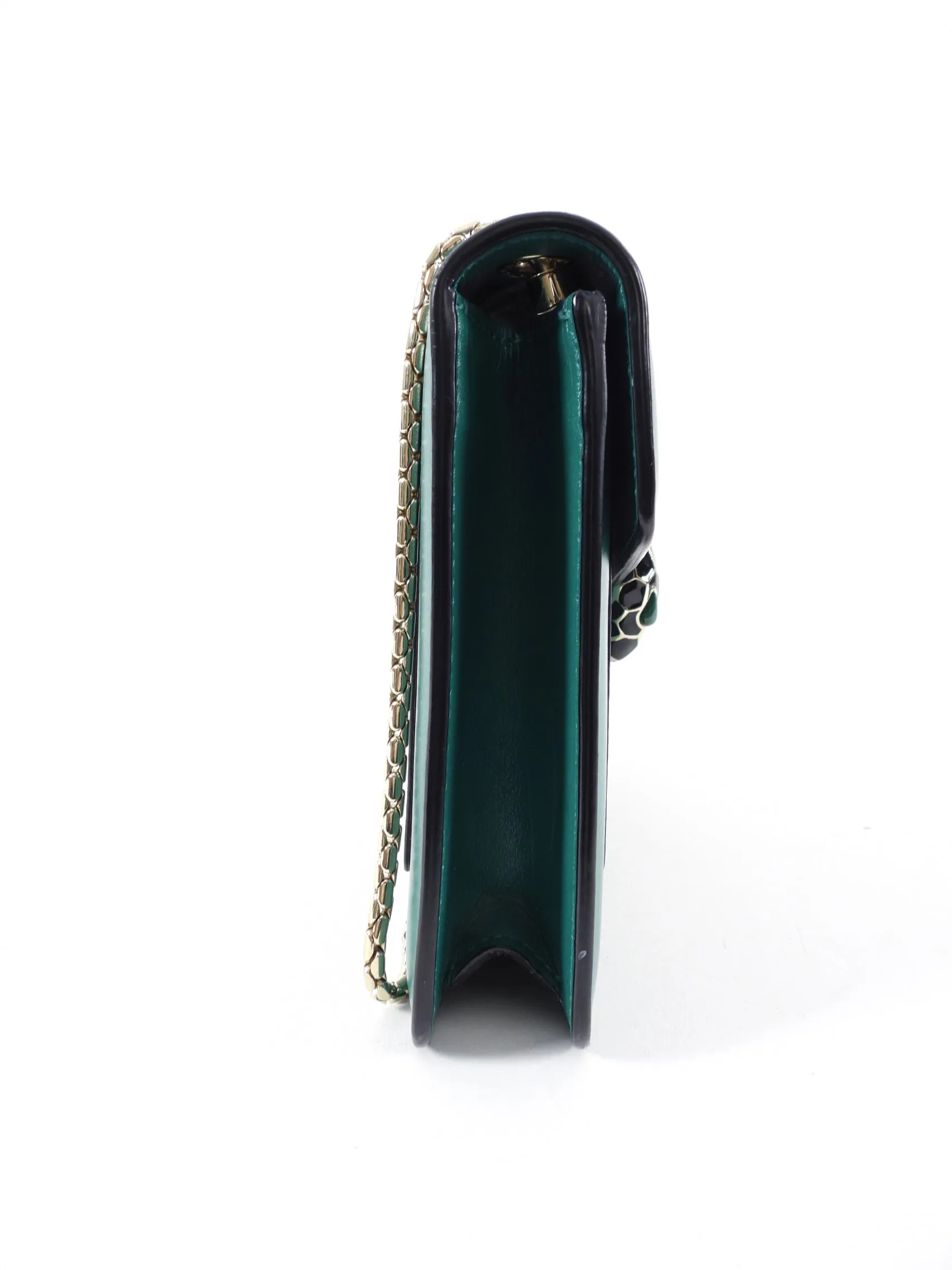 Bulgari Serpenti Forever Green Enamel Snake Flap Bag