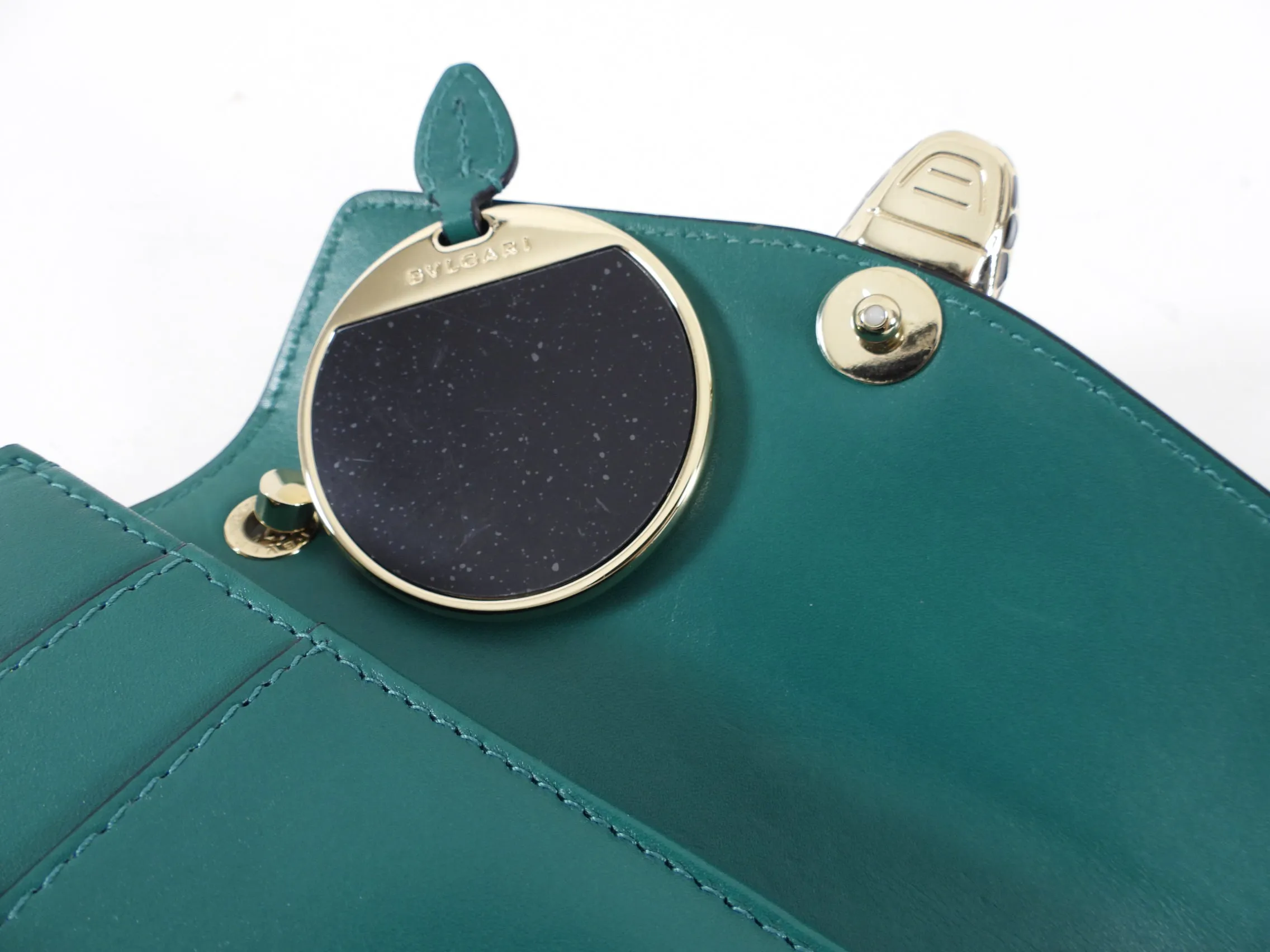 Bulgari Serpenti Forever Green Enamel Snake Flap Bag